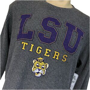 LSU Geaux Tigers Football Retro Logo Fleece Waffle Mens Shirt L Colosseum NEW